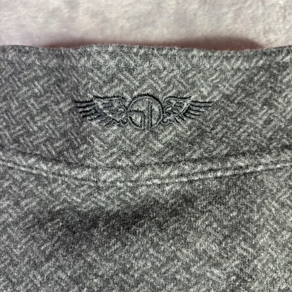 Straight Down‎ Pullover Men Large Grey Henley Mock Neck 1/4 Button Golf Sweater